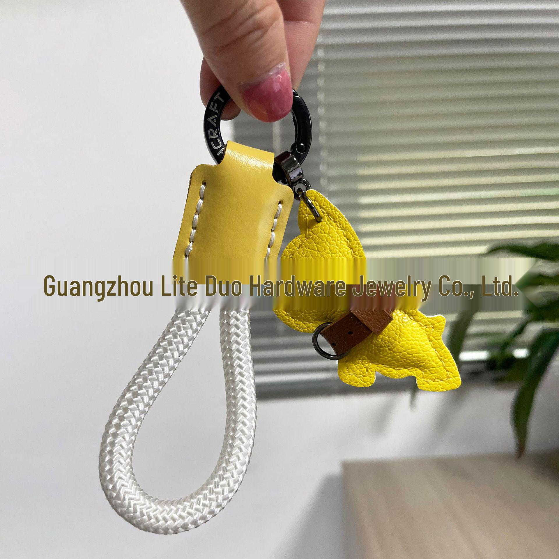 

Handmade Genuine Leather French Bulldog Lanyard Keychain & Bag Charm - Elegant Gift for Couples