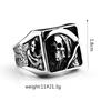 Vintage Stainless Steel Punk Style Solid Skull Grim Reaper Halloween Ring