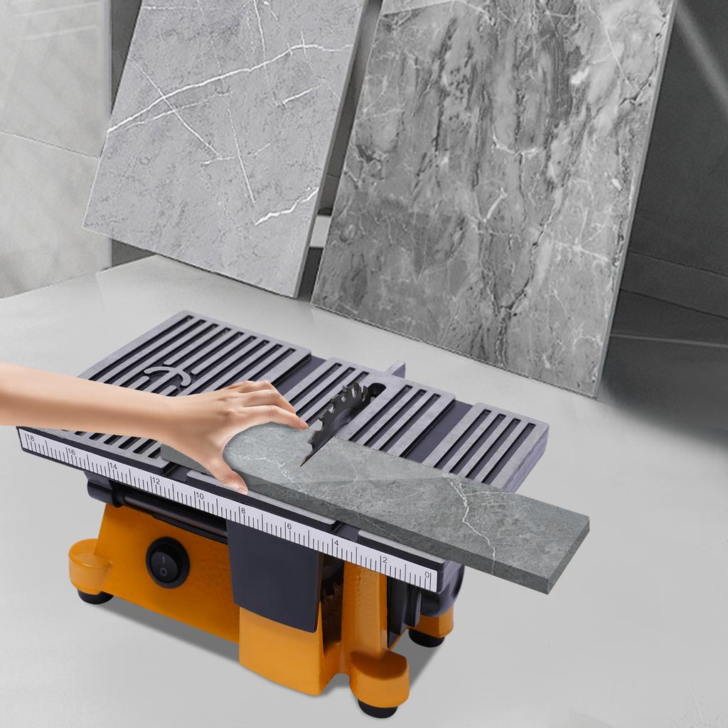 1/8HP Electric Desktop Sawing Machine with 3 Saw Blades, 4500rpm Adjustable Horizontal Cutting Angle for Plastic, Wood and Stone