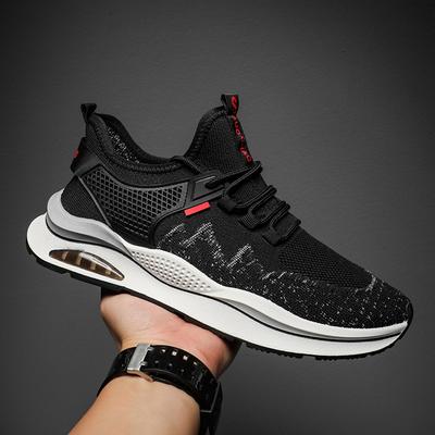 Spring and Summer New Retro Versatile Black Low-top Casual Shoes Running Sports Breathable Fly-woven Shoes Men's Shoes