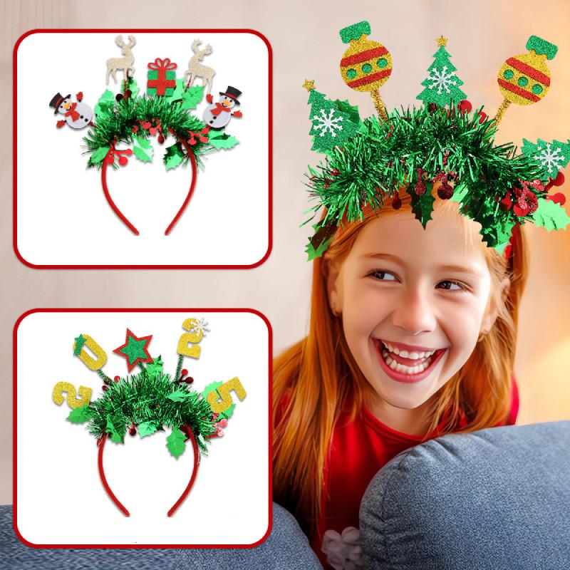 Theme Sparkling Christmas Reindeer Santa Claus Headband Year End Headwear Party