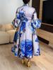 Französisches Retro-Kleid mit Puffärmeln und Blumenmuster - Elegantes Sommerkleid für Damen