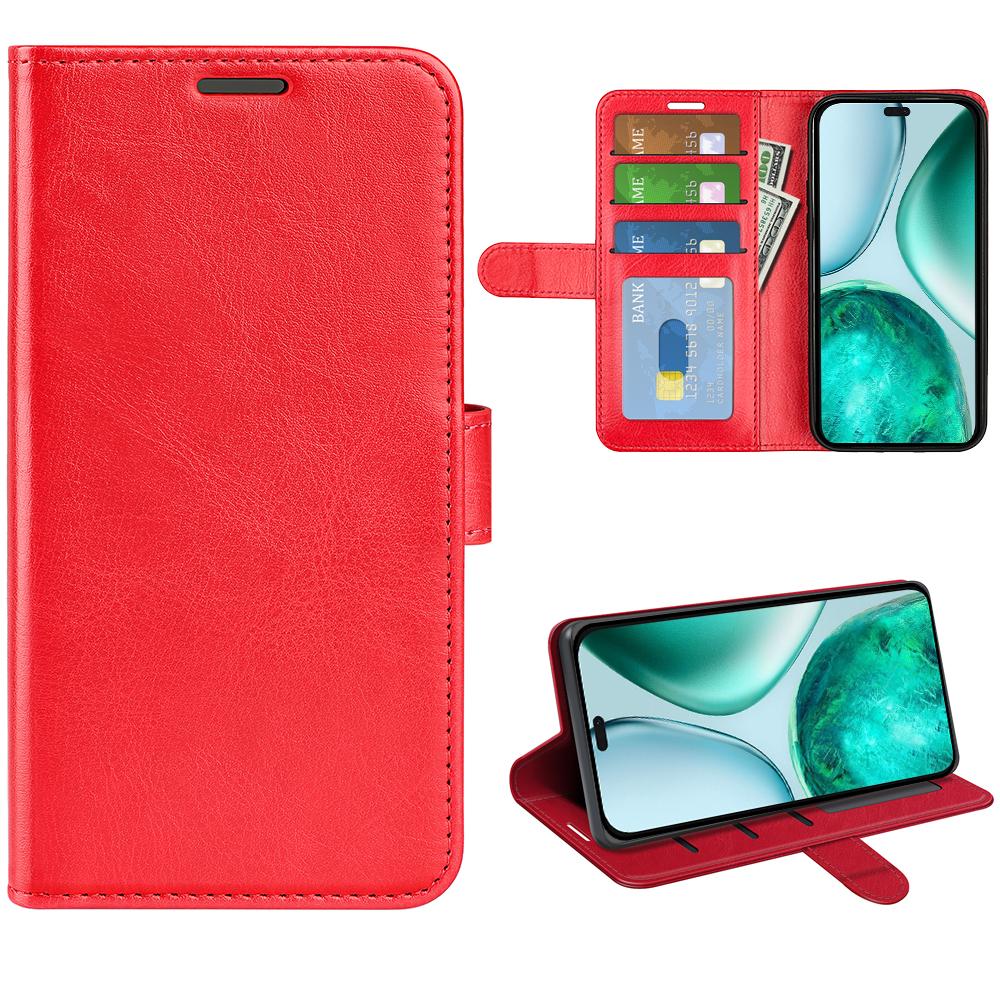 

Чохол для Honor X8c 4G із текстурною підставкою Crazy Horse та шкіряним чохлом для телефону Red