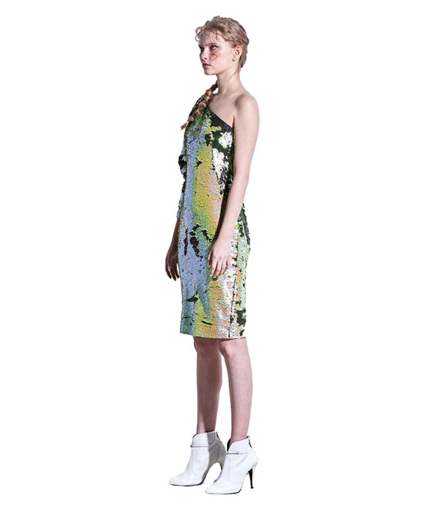 GREEDILOUS Sequin One-Shoulder Dress