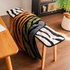 Zebra Stripe Pattern Plush Bench Cushion Winter Long Bench Seat Pad Sofa Chair Seat Cushion Home Decor Bay Window Pad
