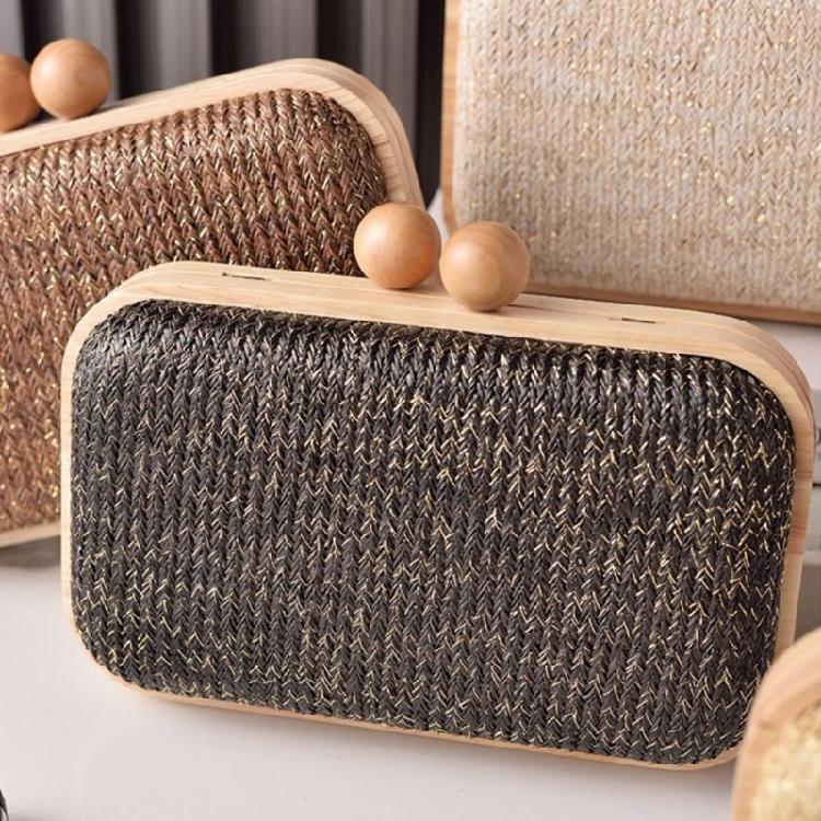 Straw Clutch Purses Women Summer Beach Straw Purse Woven Envelope Wallet Crossbody Shoulder Bag Evening Handbag Gifts
