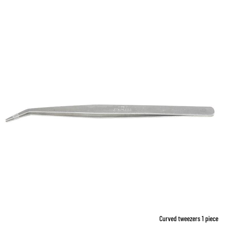 Extra Long Stainless Steel Bent Tip Tweezers for Aquatic Plants and Multi-Purpose Use.