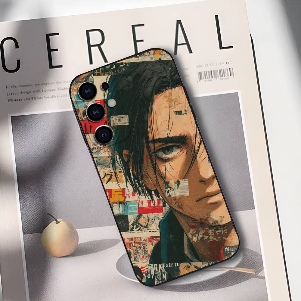 E-Eren Yeager A-Attack On T-Titans Phone Case For Samsung S25,S24,S21,S22,S23,S30,Ultra,S20,Plus,Fe,Lite,Soft Black Cover