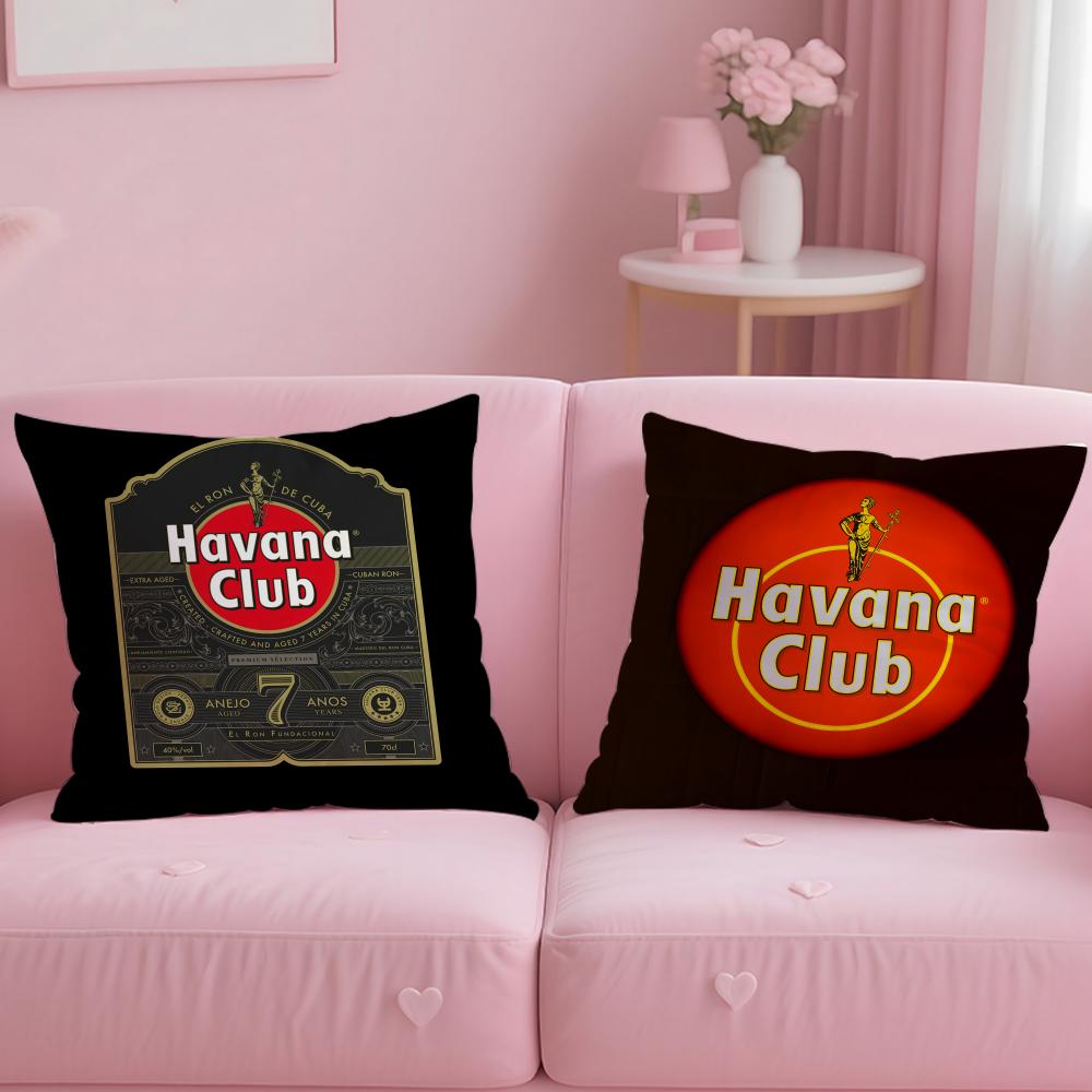 Classic Beverage Brand Havana Club Cushion Cover Soft  EasyWash Pillow Case  Versatile for Couch Bed Travel and Office