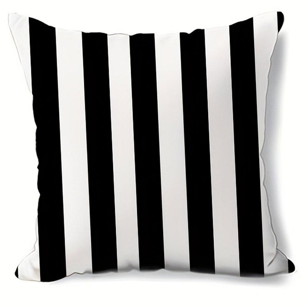 Black White Rhythms Minimalist FashionCover Bedroom Sofa Decoration Polyester Cushion Cover with Zipper