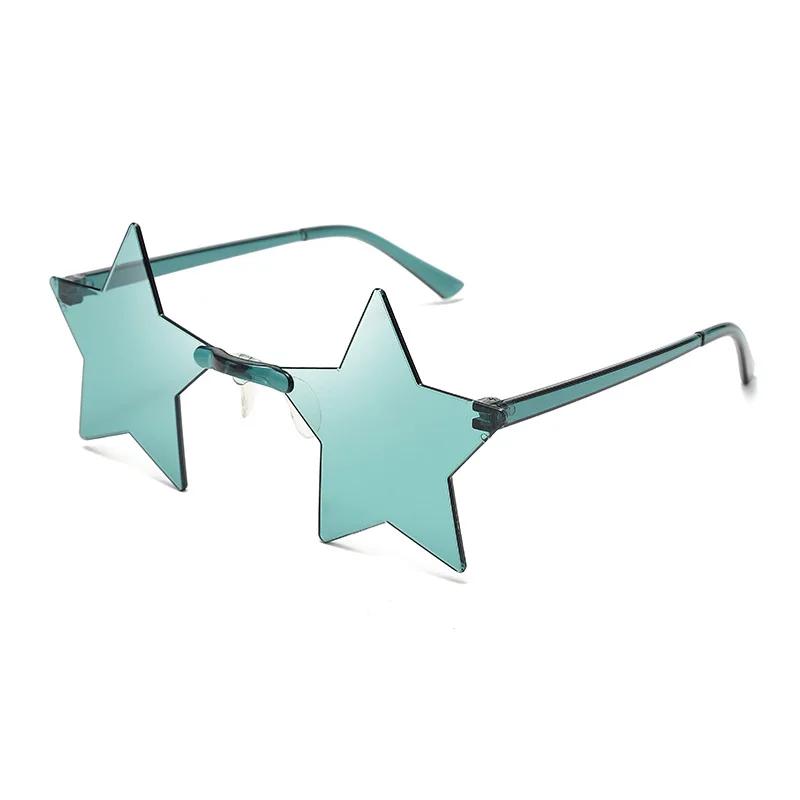 Star Shape Sun Eyeglasses Ultra Light Funny Pentagram Candy Colors Eyewear Decoration Party Rimless Sunglasses UV400 Gafas De Sol