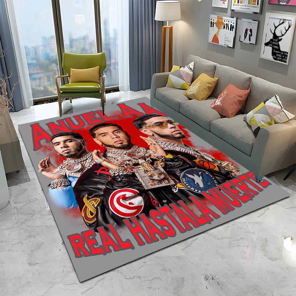 Free Anuel AA Rapper Hip Hop Singer Carpet Rug for Home Living Room Bedroom Sofa Doormat Decor,kids Area Rug Non-slip Floor Mat
