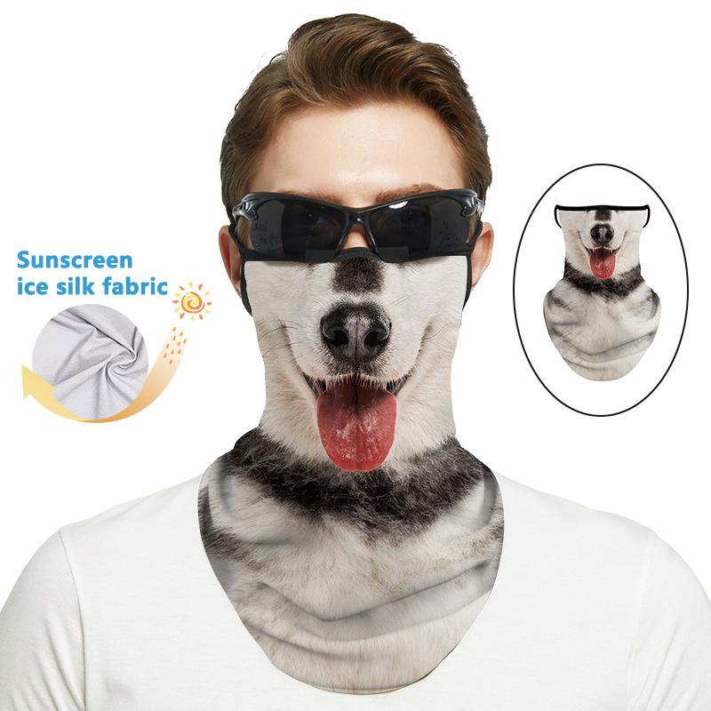 

3D-печатный шарф, треугольная маска для лица, висячая ухо, велоспорт, спорт, пеший туризм, бег, ветрозащитная бандана, дышащая шейная повязка для мужчин и женщин