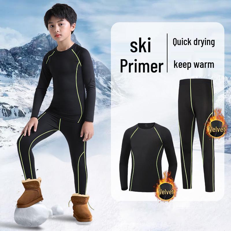 Children's Quick-Dry Warm Ski Base Layer Set for Winter Sports