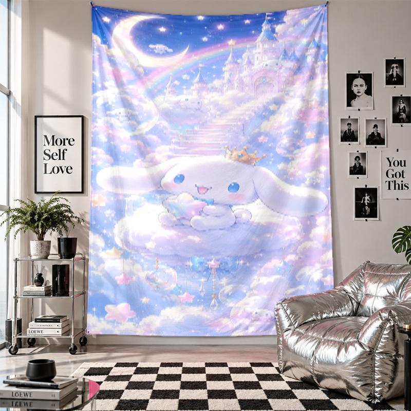 Wall TapestryCinnamoroll Art Hanging Cloth Decorative Background Cover for Room Decoration