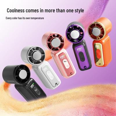 2026 Portable USB Rechargeable Handheld Mini Fan with Turbine Ice Cooling