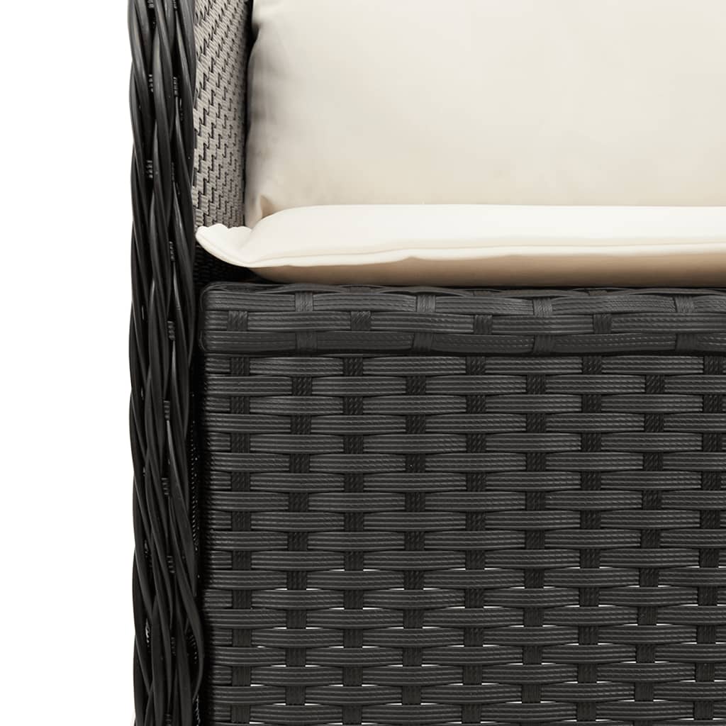 Vidaxl Corner Sofa Module With Cushions, Black, Poly Rattan