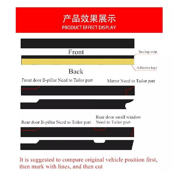 4M Rubber Seal Strip Car Front Rear Side Window Trim Edge Moulding Weatherstrip