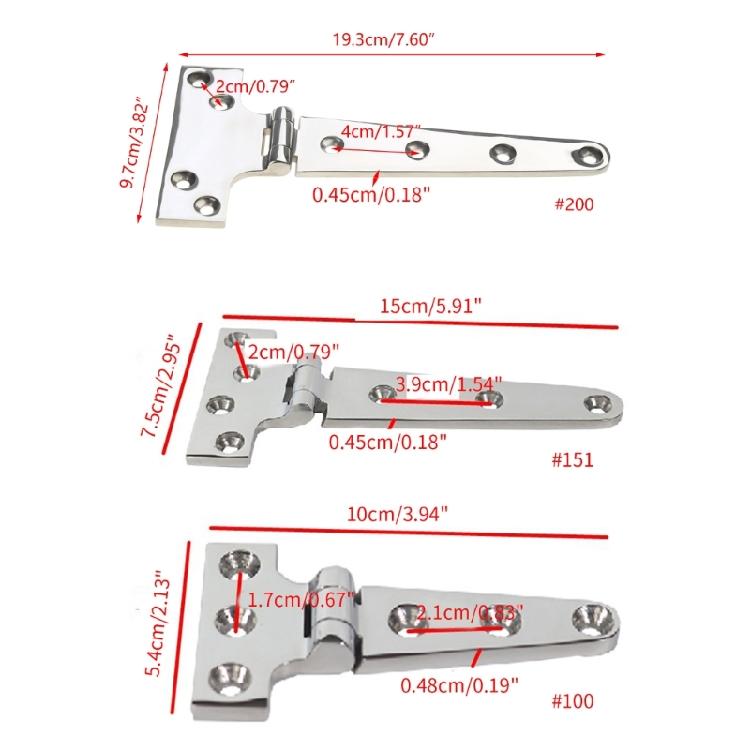 Thickened 316 Stainless T-shaped Hinge Rustproof for Marine Yacht Latch Hinge