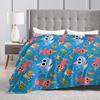 Warm Soft Blanket Picnic Finny the Shark Confetti Birthday Throw Blanket Super Simples Flannel Bedspread For Sofa Bed Cover