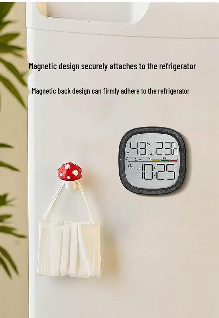 Multifunctional Slim LCD Clock with Temperature, Humidity, Magnetic Alarm