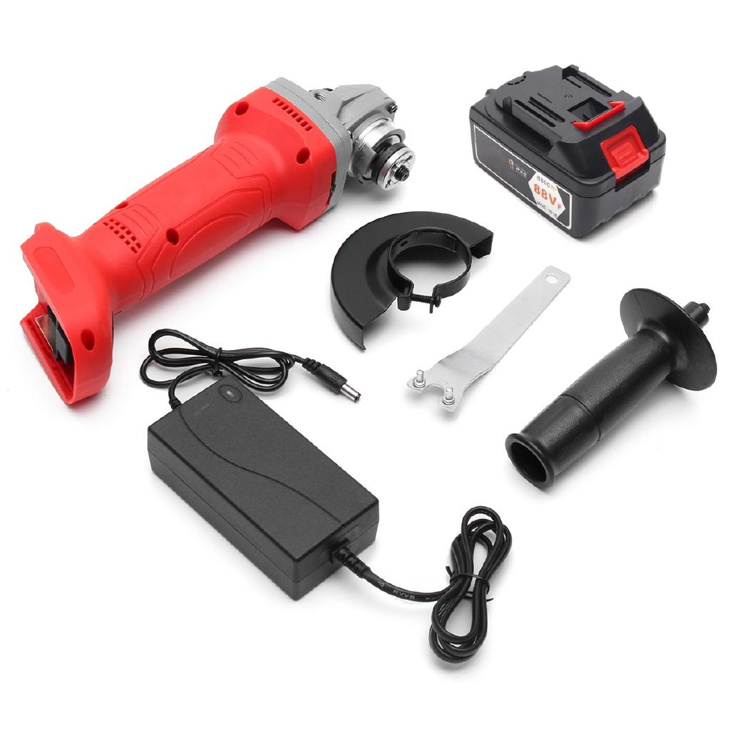 48V 100mm Electric Angle Grinder Cordless Cutting Tool Rechargeable 8800mA Battery 11000r/min Multi-function Angle Grinder Kit