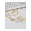 Singapur-Ketten-Diamant-Modell Almond Under Stalk Nail Single Stone Silver Jewelry Set