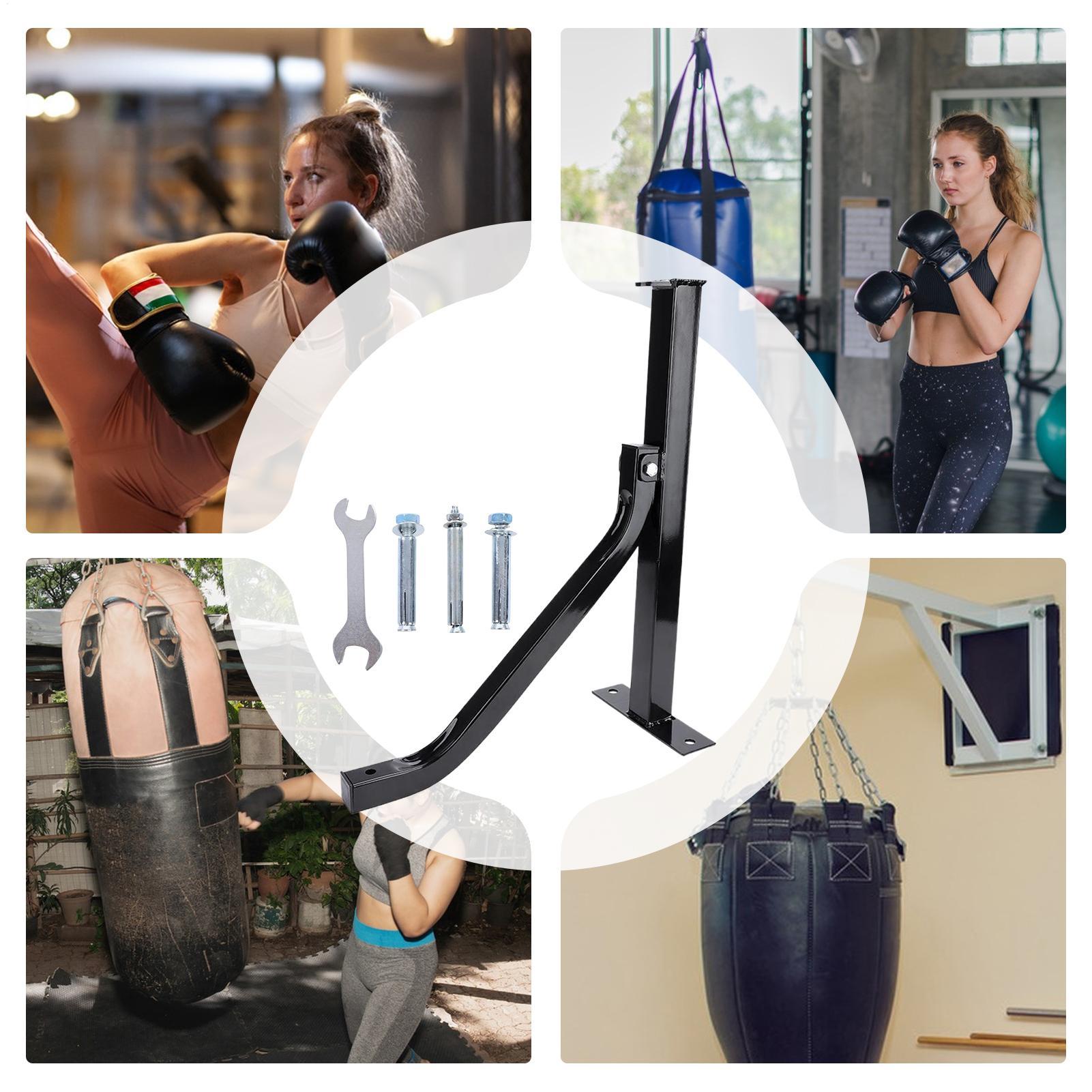Wall Mount Heavy Bag Punching Bag Hanger Easy Install Strong load-bearing capacity Punching Bag Mounting Bracket for Kick Boxing nero