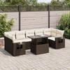 VidaXL Garden Lounge Set 8 Pcs with Brown Cushions Wicker 3326444