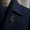 Phönixgrasblatt Anstecknadel Herren Anzug Reversnadel, Feder Aprikose Design Brosche Schalbefestigung Zinklegierung für Hemdkragen Mantel Strickjacke