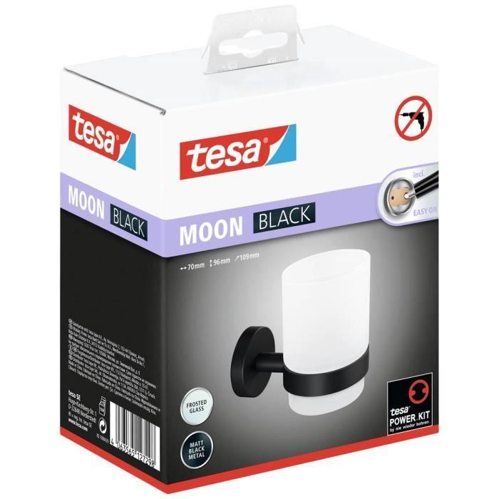 Gobelet Porte-brosse À Dents - Tesa - MOON BLACK - Verre Satiné - Noir Mat - Style Industriel