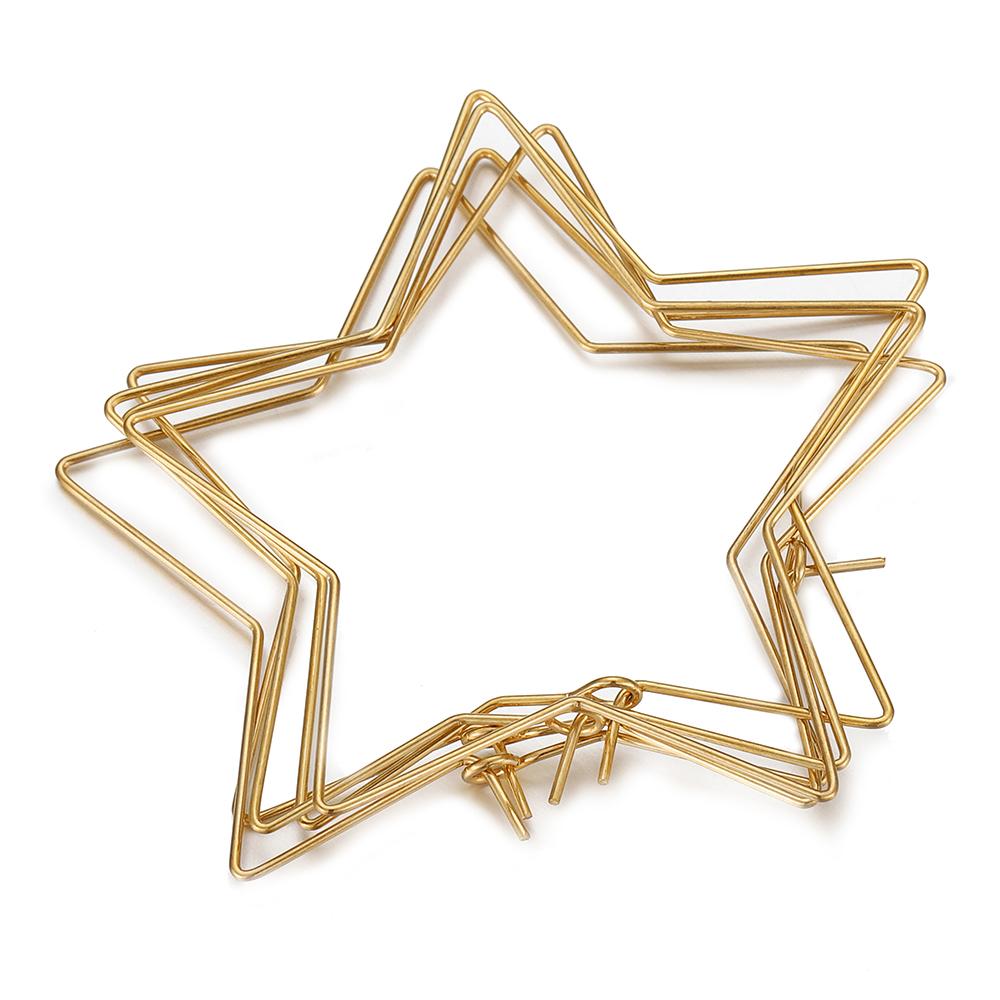 20pcs Stainless Steel Star Love Heart Earrings Pendants Wire Loop Hoops Gold Dangle Drop Earring DIY Jewelry Making Accessories