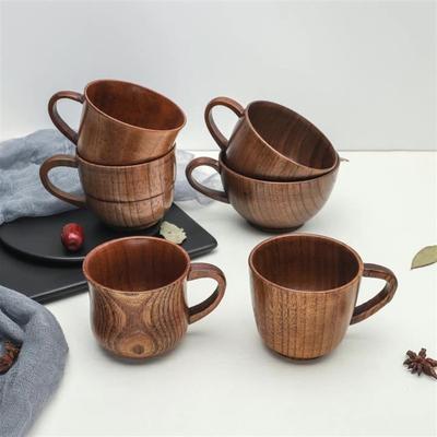 130Ml Woodens Big Belly Cup Creative Pattern Wooden Solid Wood Handcarved Anti Scald Tea Cups Simple Fragrant Original Tableware