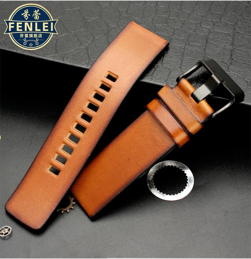 Per Diesel DZ7406 DZ7408 DZ4476 DZ4343 DZ4318 Braccialetto Retro in Pelle di Mucca Cinturino per Orologio da Uomo Cinturino Marrone 22mm 24mm 26mm Cinturino da Polso