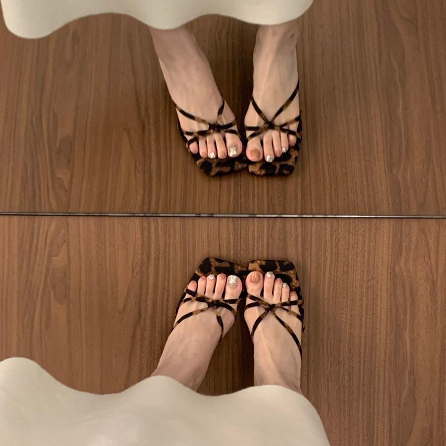 French high-end temperament open-toed slippers female summer wear kitten with skirt fairy wind cool slippers