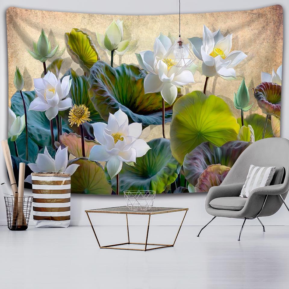 Wall Tapestry, Zen Garden, Massage Stone and Water Lily Beach Towel Throw Blanket Picnic Yoga Mat Family Outfit