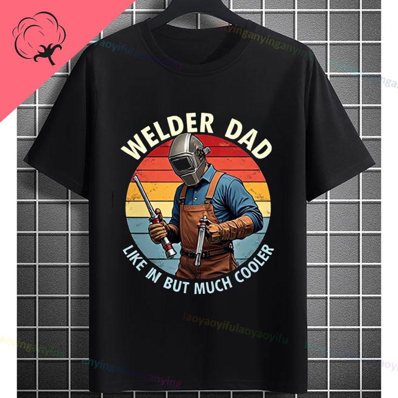 UnisexS Welder Graphic TShirt God Guides My Hands Fashion Shortsleeve Pure Cotton Oneck Casual Humor Style Tshirt