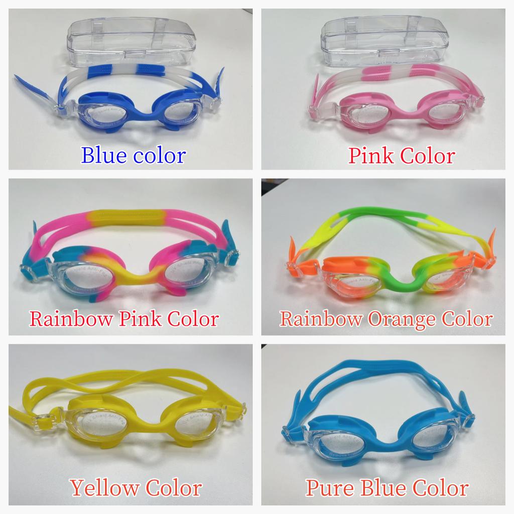 Adjustable Boys Swim Goggles Waterproof Silicone Sports Goggle for Kids With Prescription Anti-Fog Feature