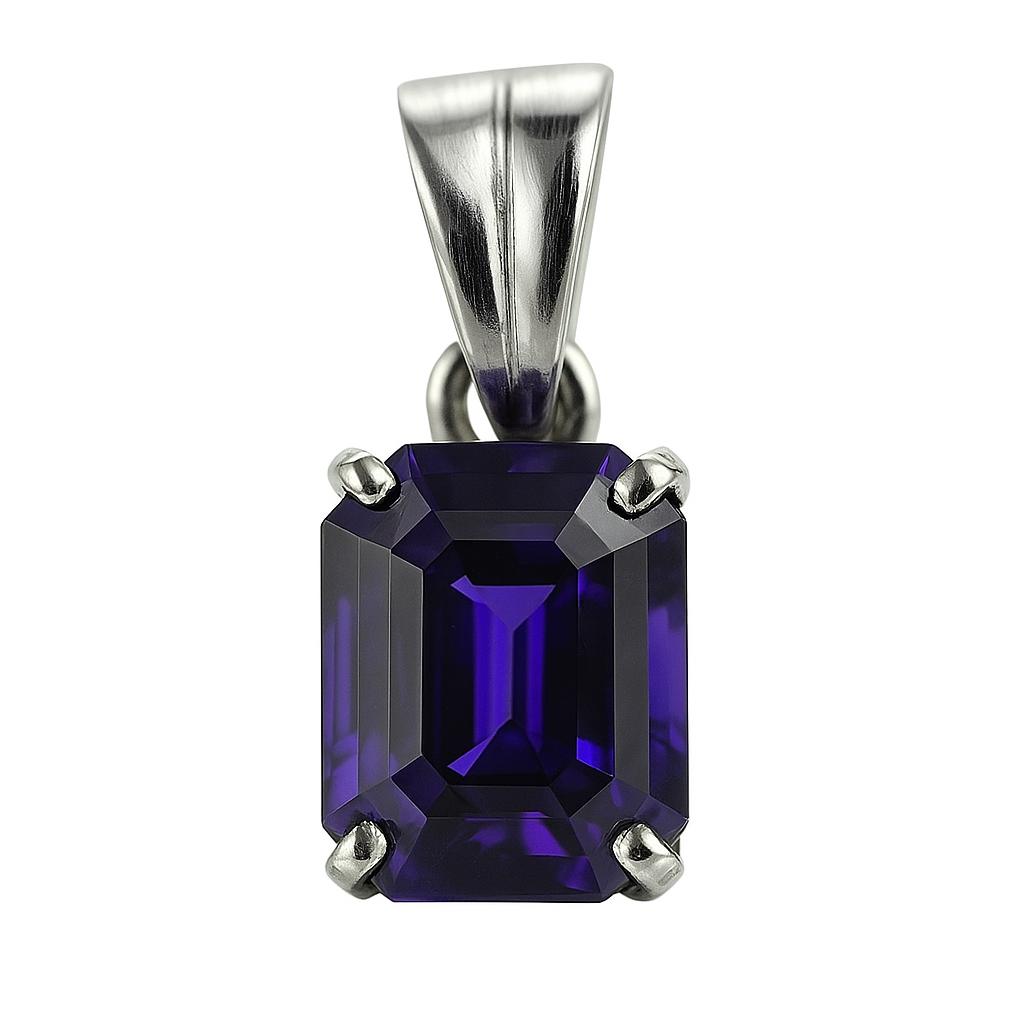 20.05 Ct Natural Blue Sapphire Emerald 925 Sterling Silver Pendant