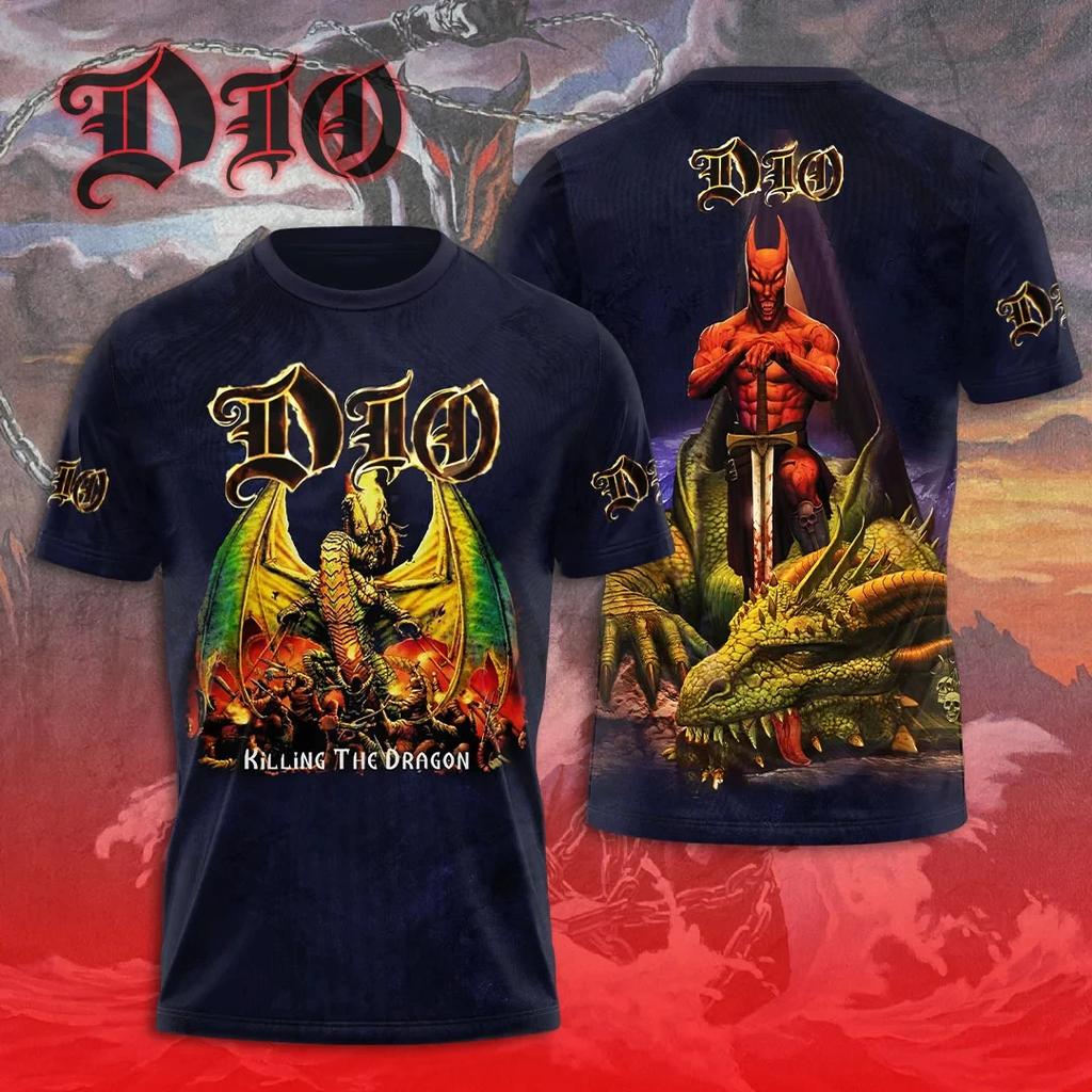 Heavy Metal Rock Band Dio Pattern 3D Printed T-shirt Men's Fashion Harajuku Short Sleeved Top Street Trend Hip-hop Dio Funnny Clothing