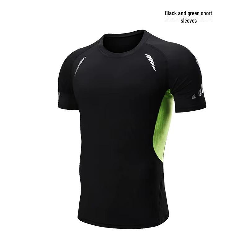 Men's Quick-Dry Summer Sports T-Shirt - Elastic, Breathable, Short-Sleeve for Running & Training