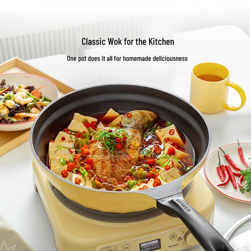 

Buydeem Flat-Bottom Non-Stick Wok