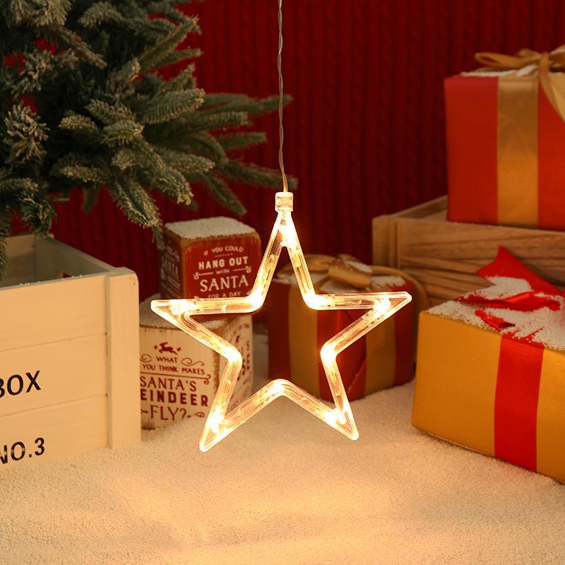 LED Christmas Decoration Suction Cup Lights: Tree, Bell, Snowman, Reindeer, Snowflake, Star, Heart Lantern.
