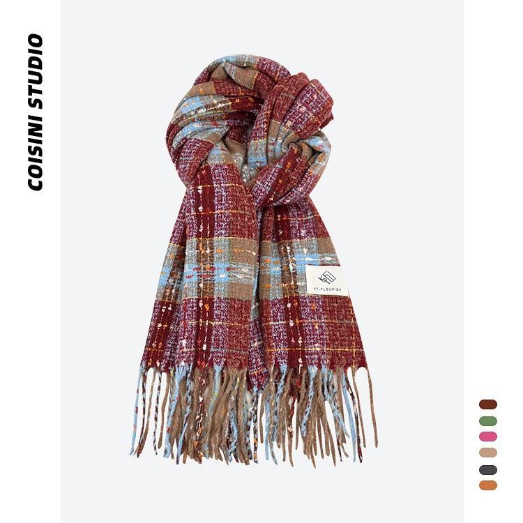 Plaid scarf women's Korean atmosphere imitation cashmere shawl autumn and winter new Korean version versatile warm atmosphere scarf