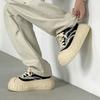 Niche design muffin platform denim canvas shoes casual heightening bread shoes couple big head shoes