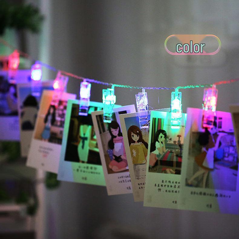 USB-Powered LED Photo Clip String Lights: Heart & Star Design for Colorful Decoration