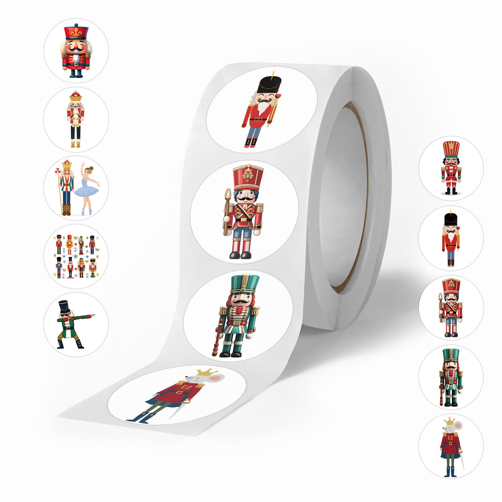 

500 наклеек/рулон Наклейки B-ролла «Щелкунчик» Наклейки для поощрения и похвалы Креативные наклейки в рулоне для блокнота Лента