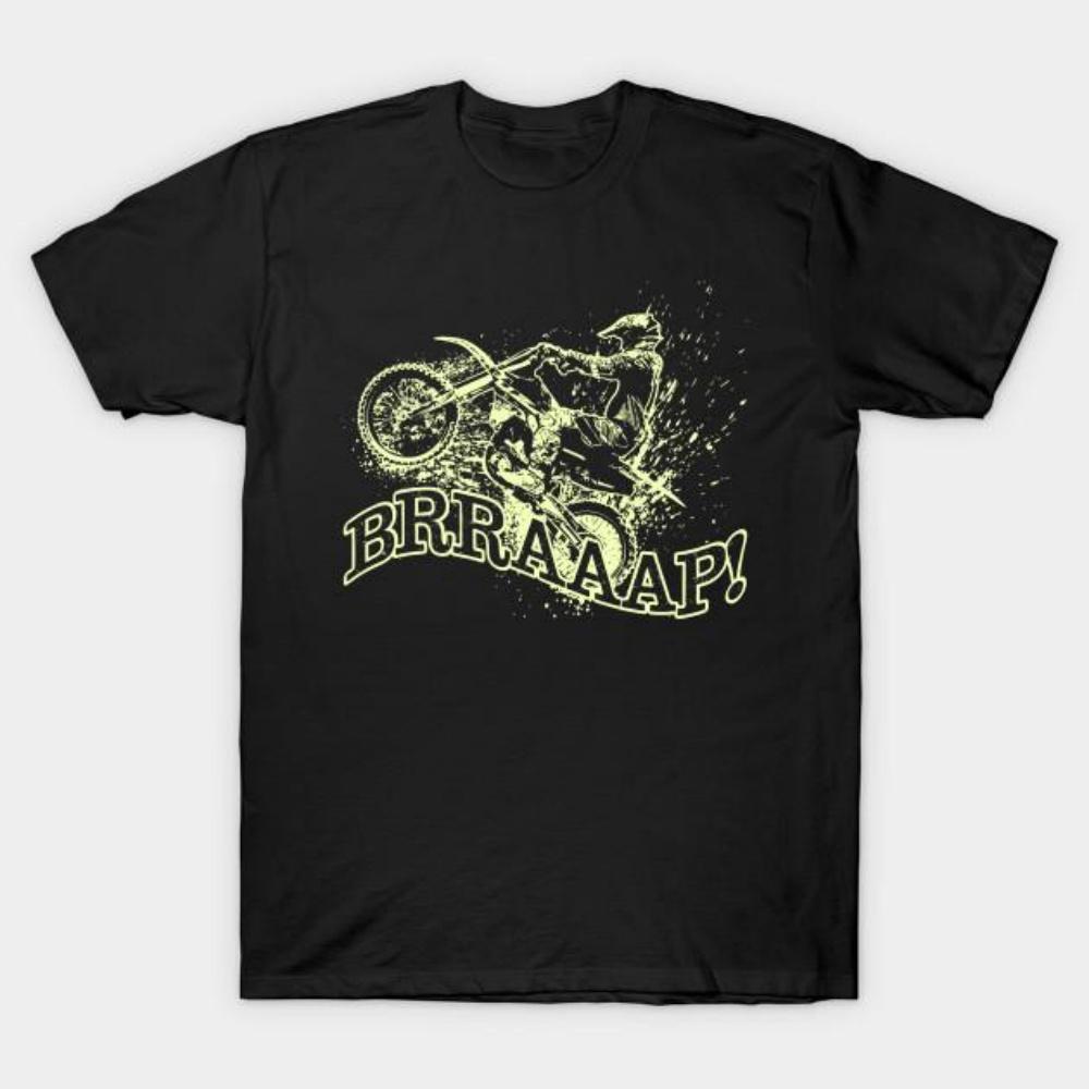 

Men Black Print T-shirt Dirt Bike Racing Shirt_ Motorcycle Racing T Shirts_ Braap Shirt No-Cut Transfer Paper Print Cotton Tshirt S чёрный