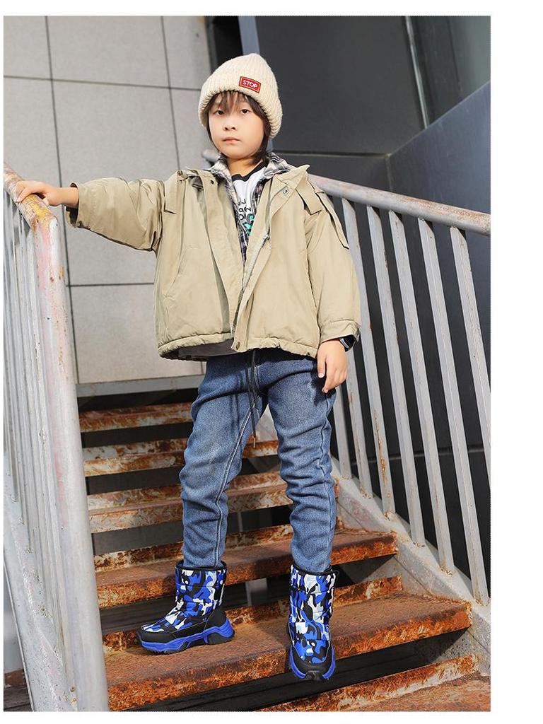 2025 Winter Children's Snow Boots - Velvet-Lined, Thick, Warm & Anti-Slip for Medium & Large Kids