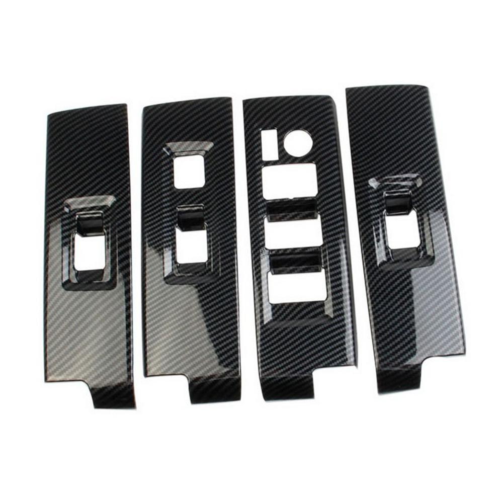 4X Carbon Fiber Look Inner Window Switch Panel Cover Trim For Toyota Tundra 2022 2023